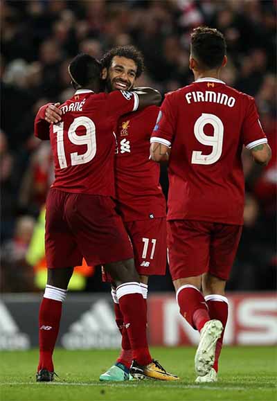 Trio The Reds Sadio mane, Reoberto Firmino dan Mohamed Salah